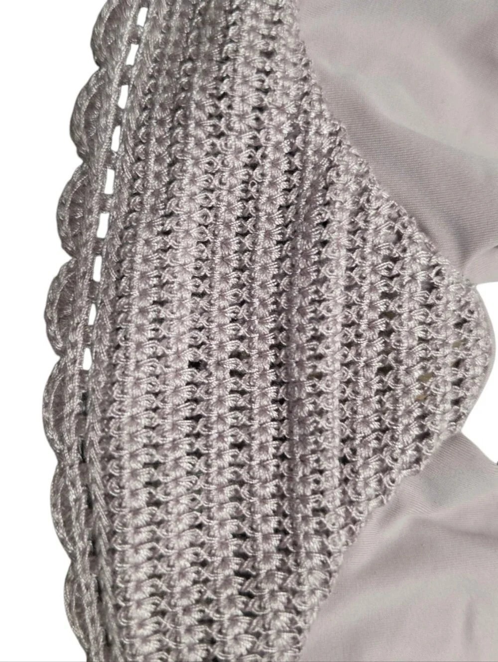 Shade & Shore Lilac Purple Bikini L Crocheted Underwire Top 36D